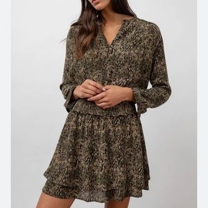 Rails Jasmine Olive Static Smocked Mini Dress
